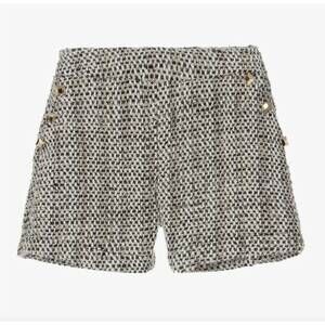 NEW FUN & FUN girl's tweed shorts in ivory black